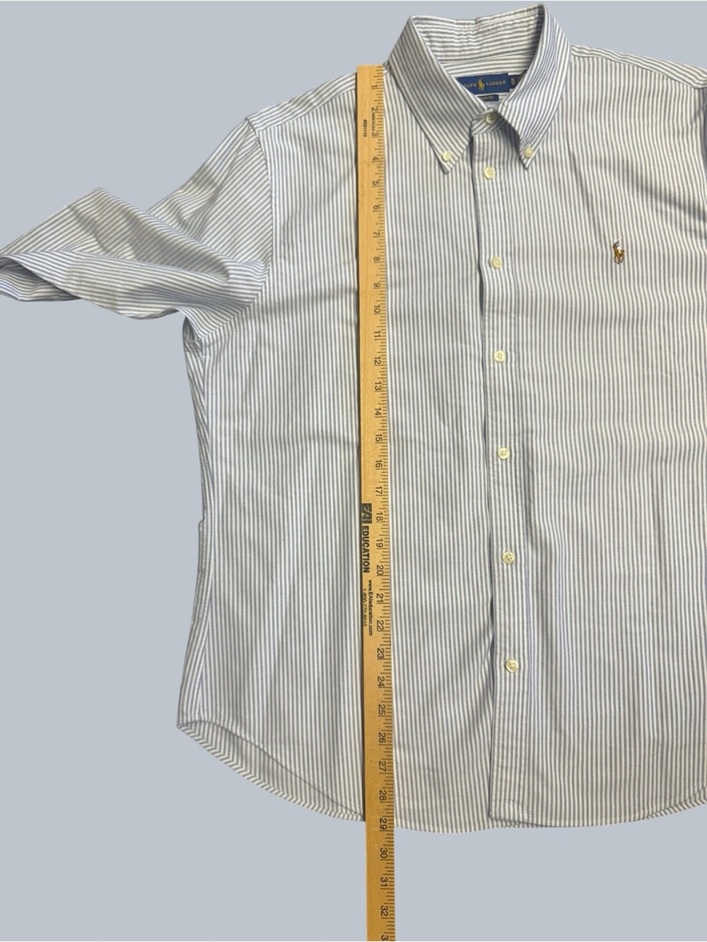 Ralph Lauren Blue and White Striped Button-Down Shirt - Classic Fit - Picture 6 of 9
